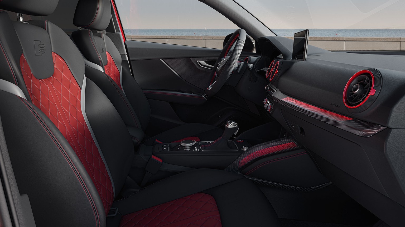 Interior front view of the Audi SQ2.